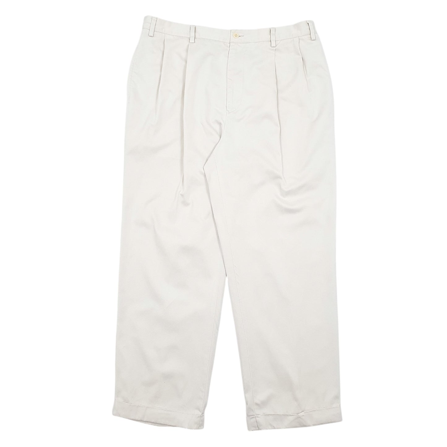 Mens Cream Nautica Rigger Double Pleated Chino Trousers