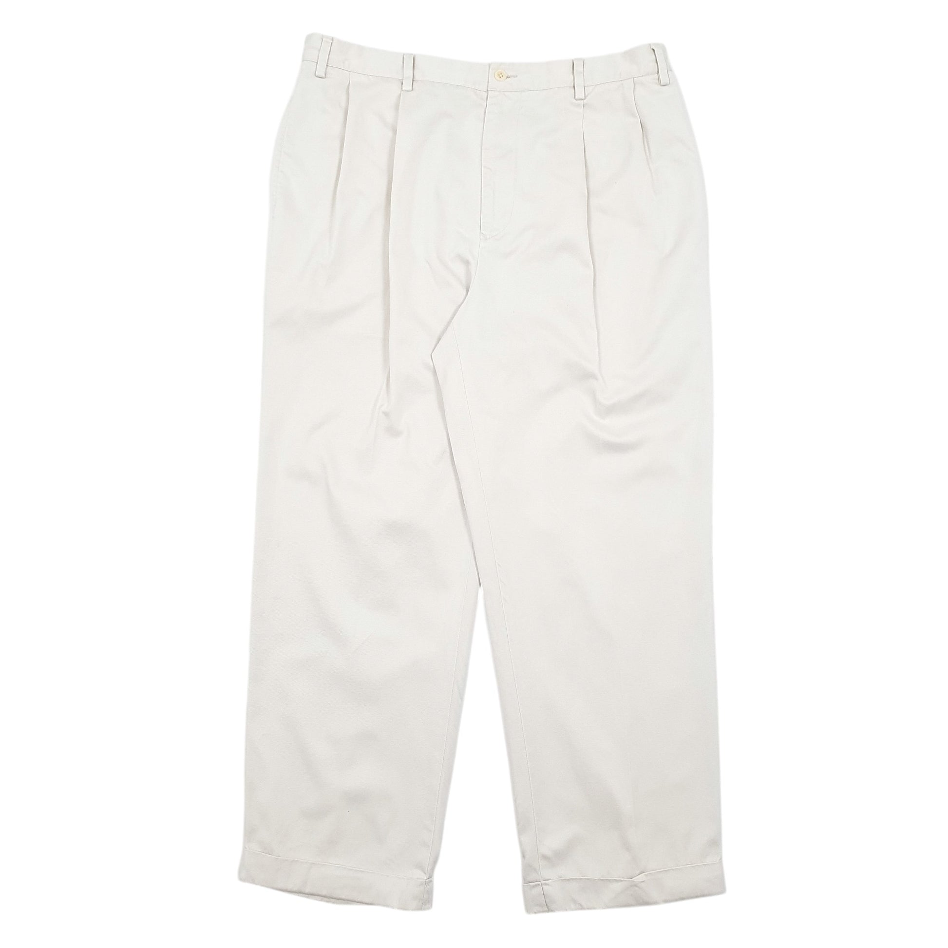 Mens Cream Nautica Rigger Double Pleated Chino Trousers