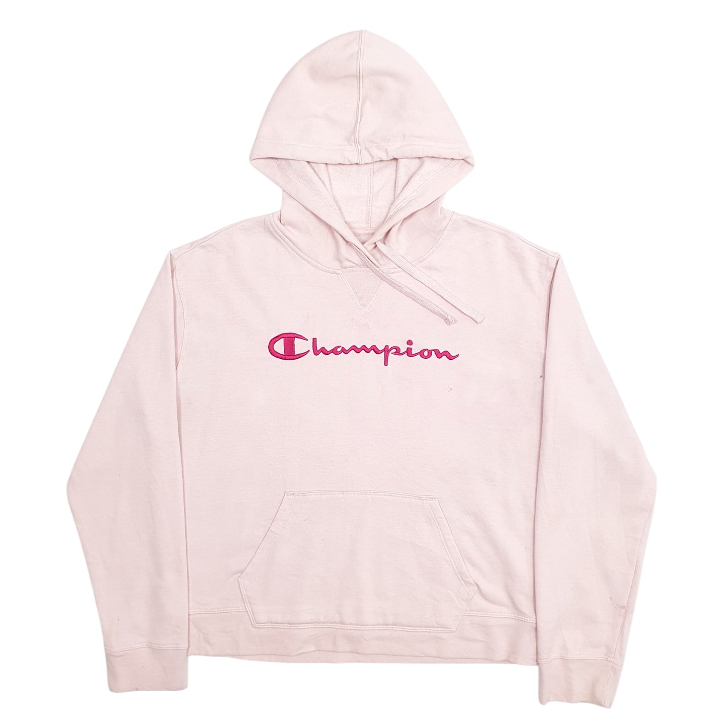Mens Pink Champion Spellout Hoodie Jumper