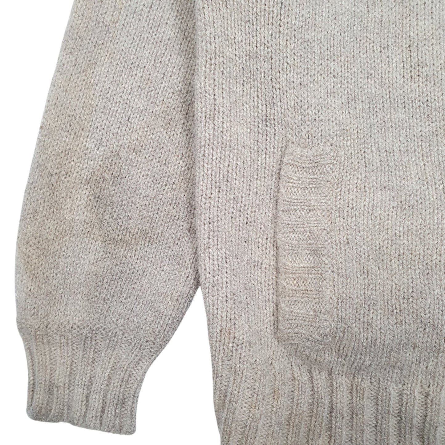 Mens Beige Laura Peterson Vintage 1990s Cardigan Jumper