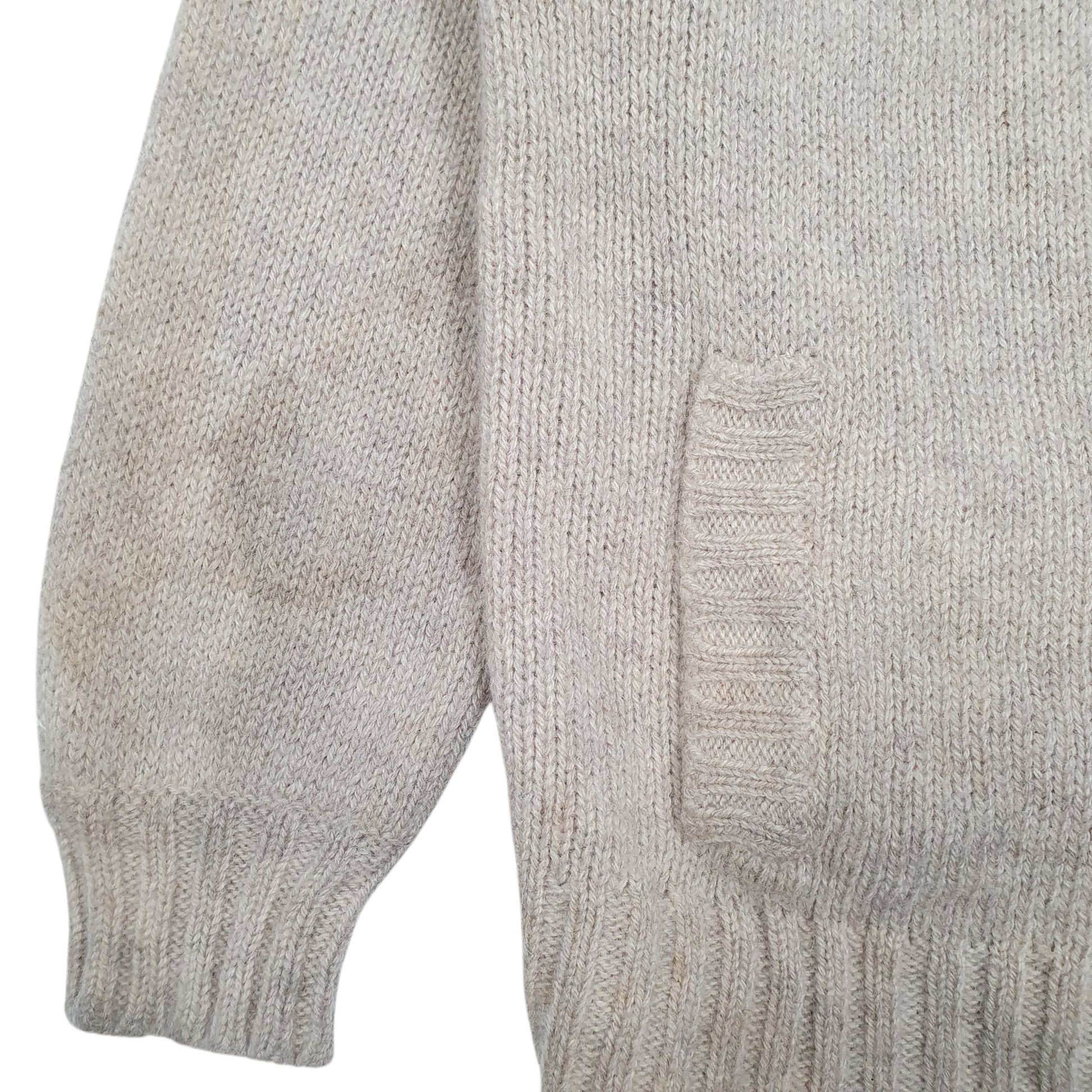 Mens Beige Laura Peterson Vintage 1990s Cardigan Jumper