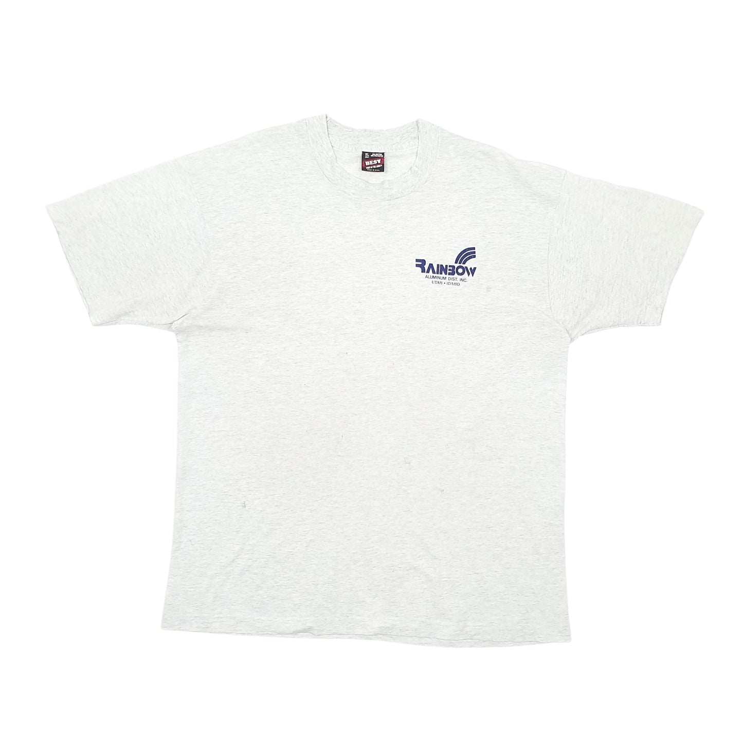 Mens Grey Fruit Of The Loom Single Stitch Vintage 90s Short Sleeve T Shirt