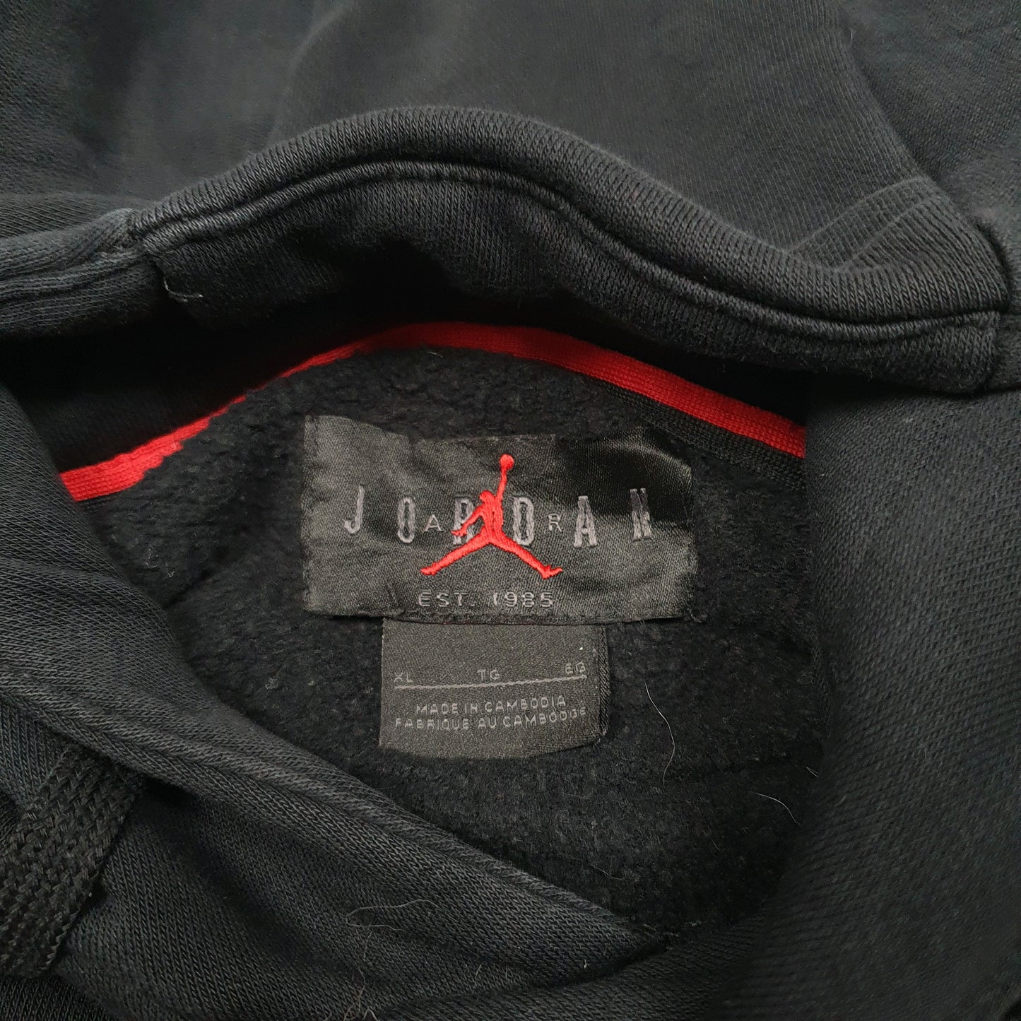 Mens Black Nike Air Jordan Spellout Hoodie Jumper