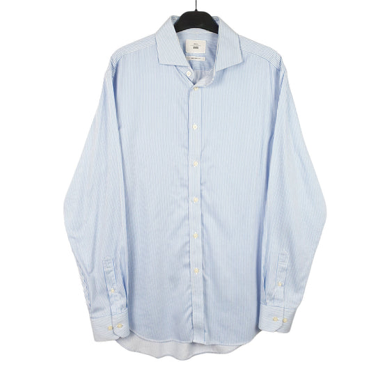 Mens Blue Moss Tailored London Long Sleeve Shirt