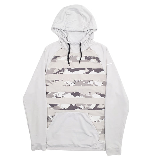 Mens Grey Nike Camo Dri-Fit Hoodie Jumper