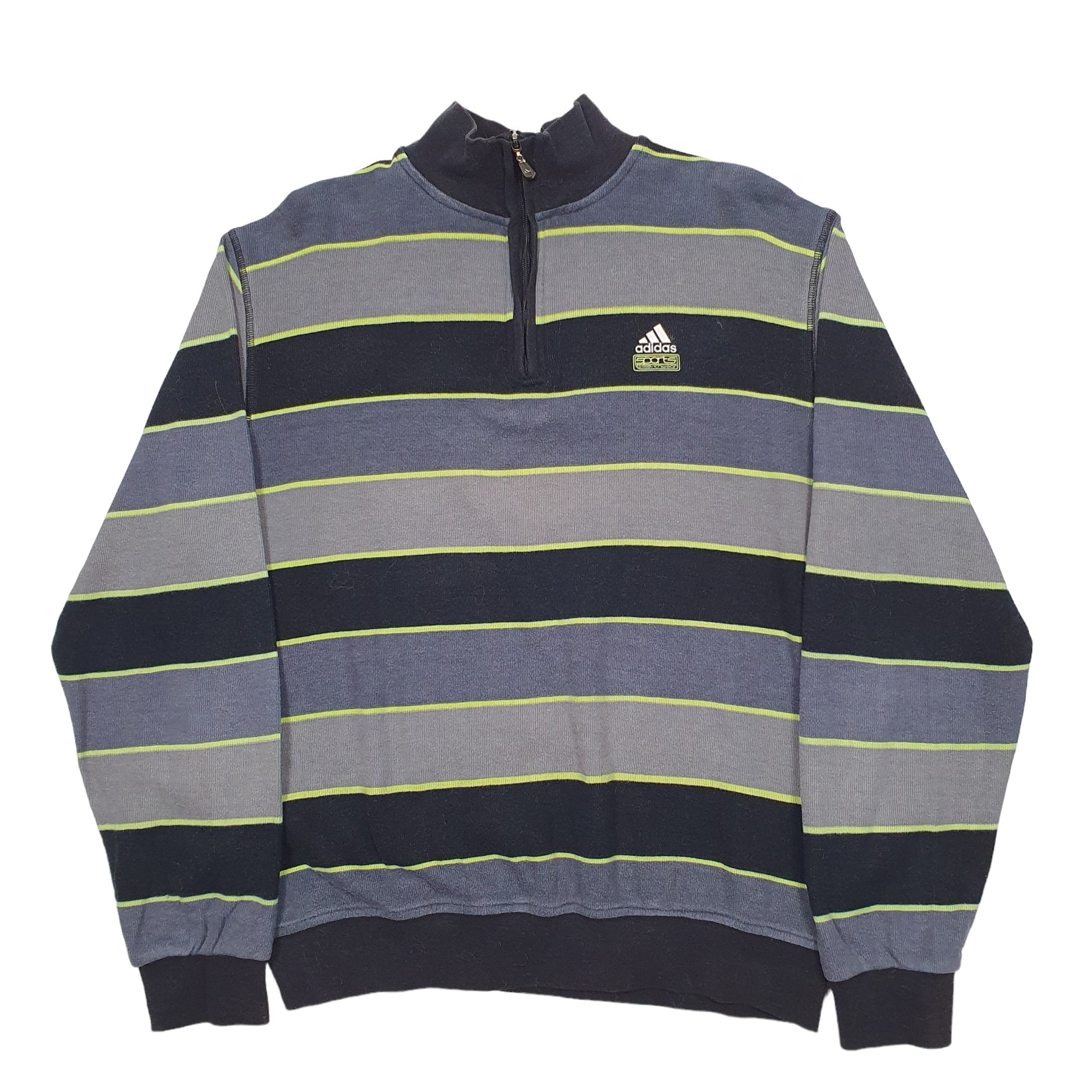 Mens Grey Adidas Vintage 2000's Quarter Zip Jumper