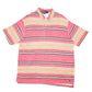 Mens Red Polo Ralph Lauren Vintage Striped Short Sleeve Polo Shirt