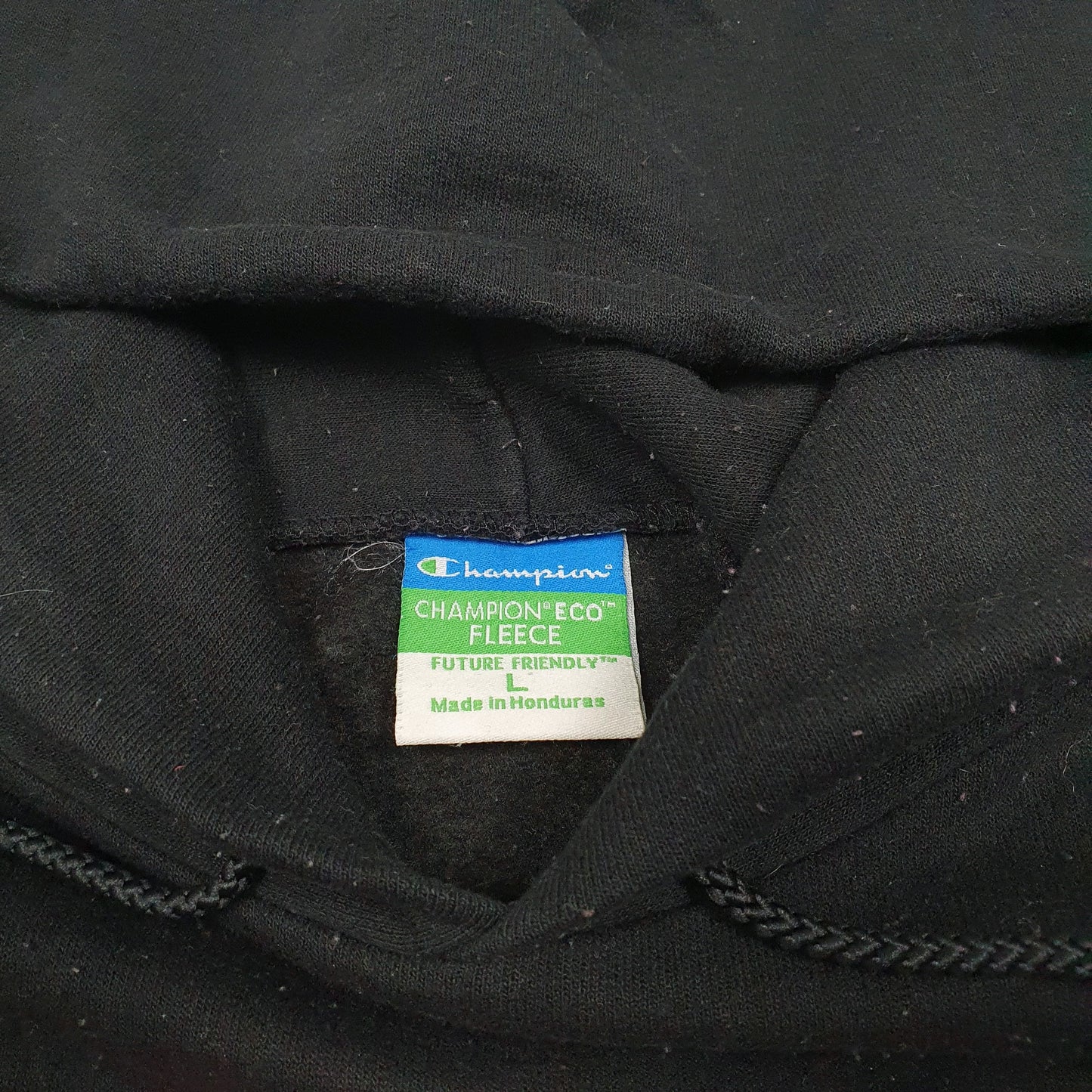 Mens Black Champion Siena Heights University USA Spellout Hoodie Jumper