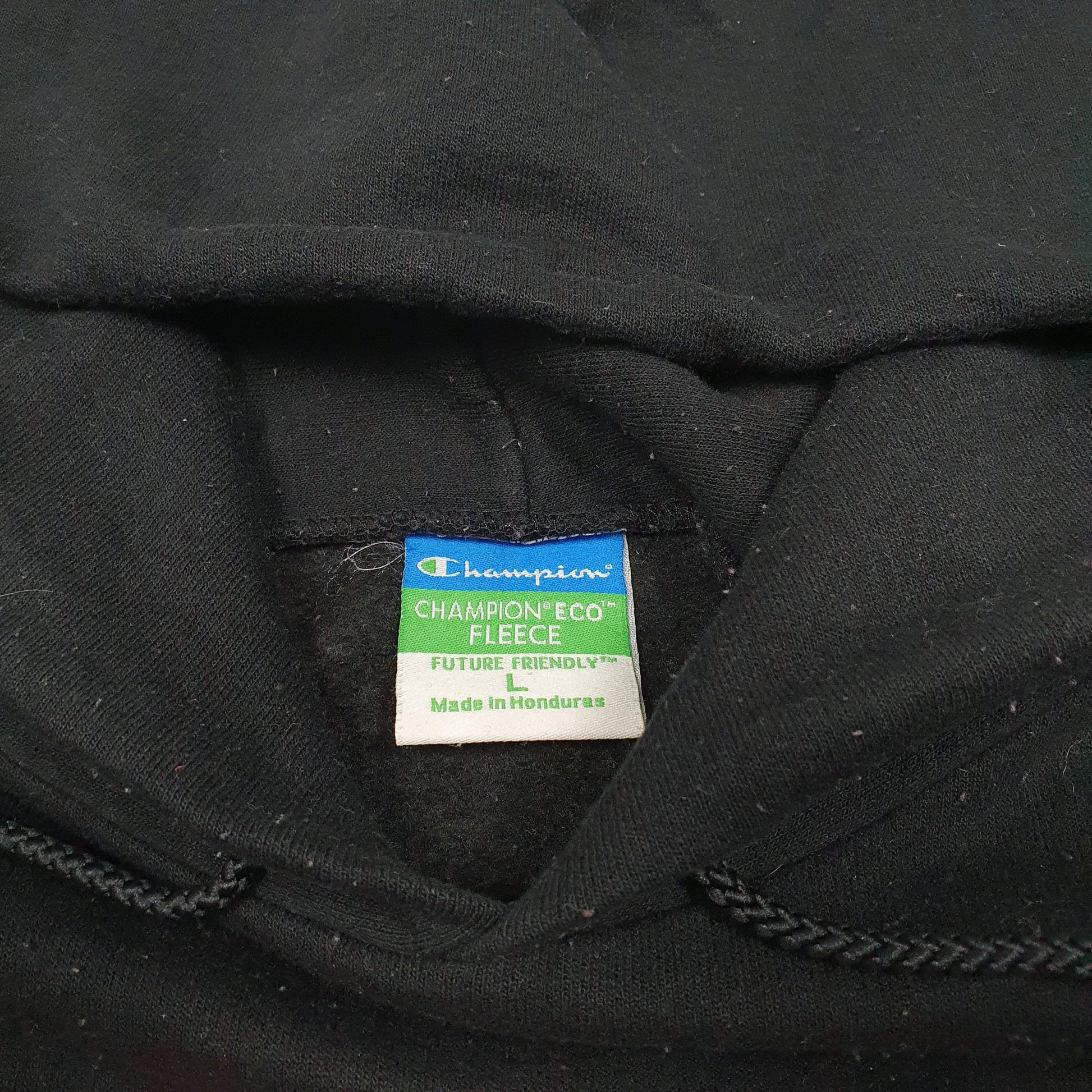 Mens Black Champion Siena Heights University USA Spellout Hoodie Jumper