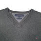 Mens Grey Tommy Hilfiger Knit V Neck Jumper