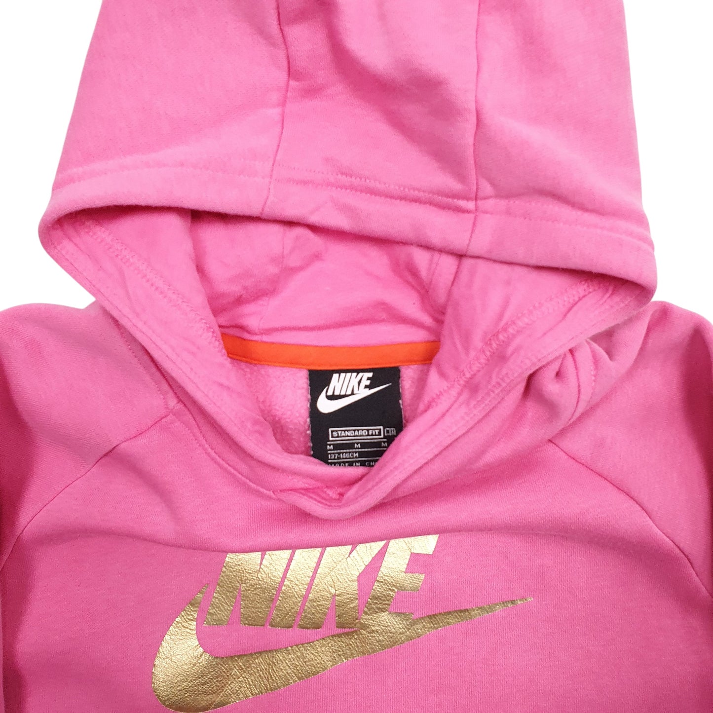Womens Pink Nike Spellout Hoodie Jumper