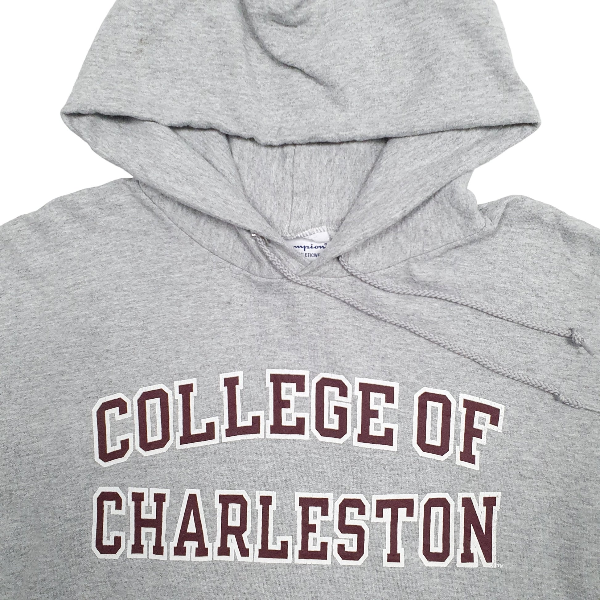 Mens Grey Champion USA College Hoodie Jumper