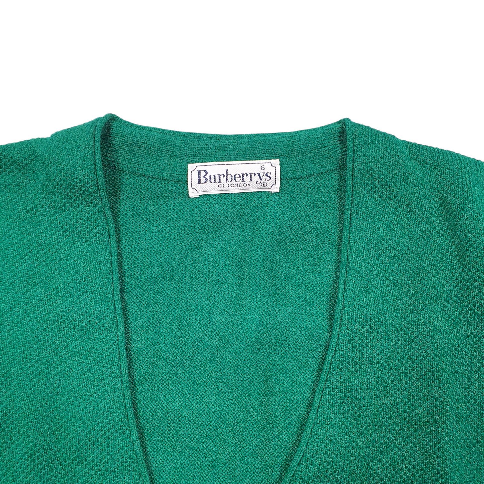 Mens Green Burberry Vintage Knit London Cardigan Jumper