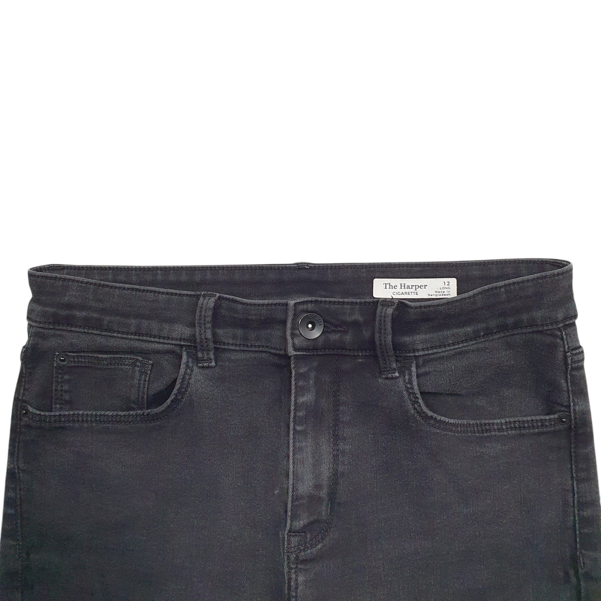 Womens Black M&S Stretch Fit The Harper Cigarette Casual JeansW32 L28