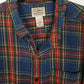 Mens Navy L.L.Bean Tall Chamois Flannel Long Sleeve Shirt