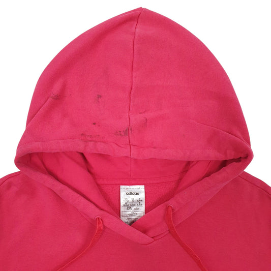 Womens Pink Adidas Spellout Hoodie Jumper