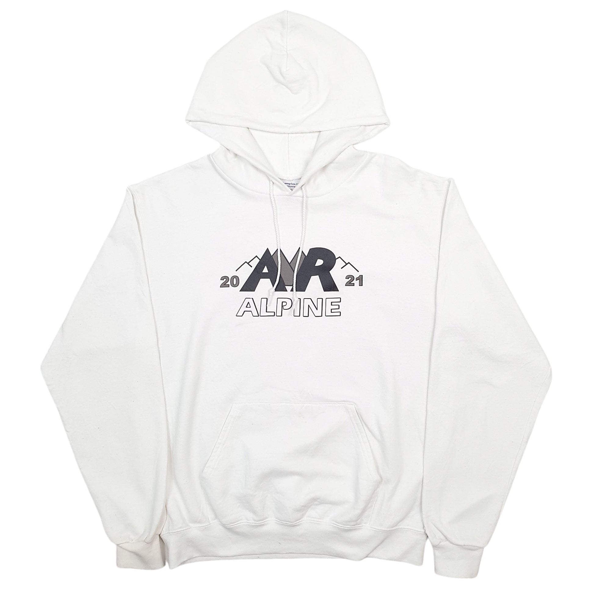 Mens White Champion Alpine Spellout Donnay 2021 Hoodie Jumper