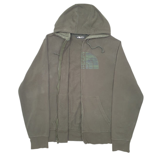 Mens Green The North Face Spellout Hoodie Full Zip Jumper