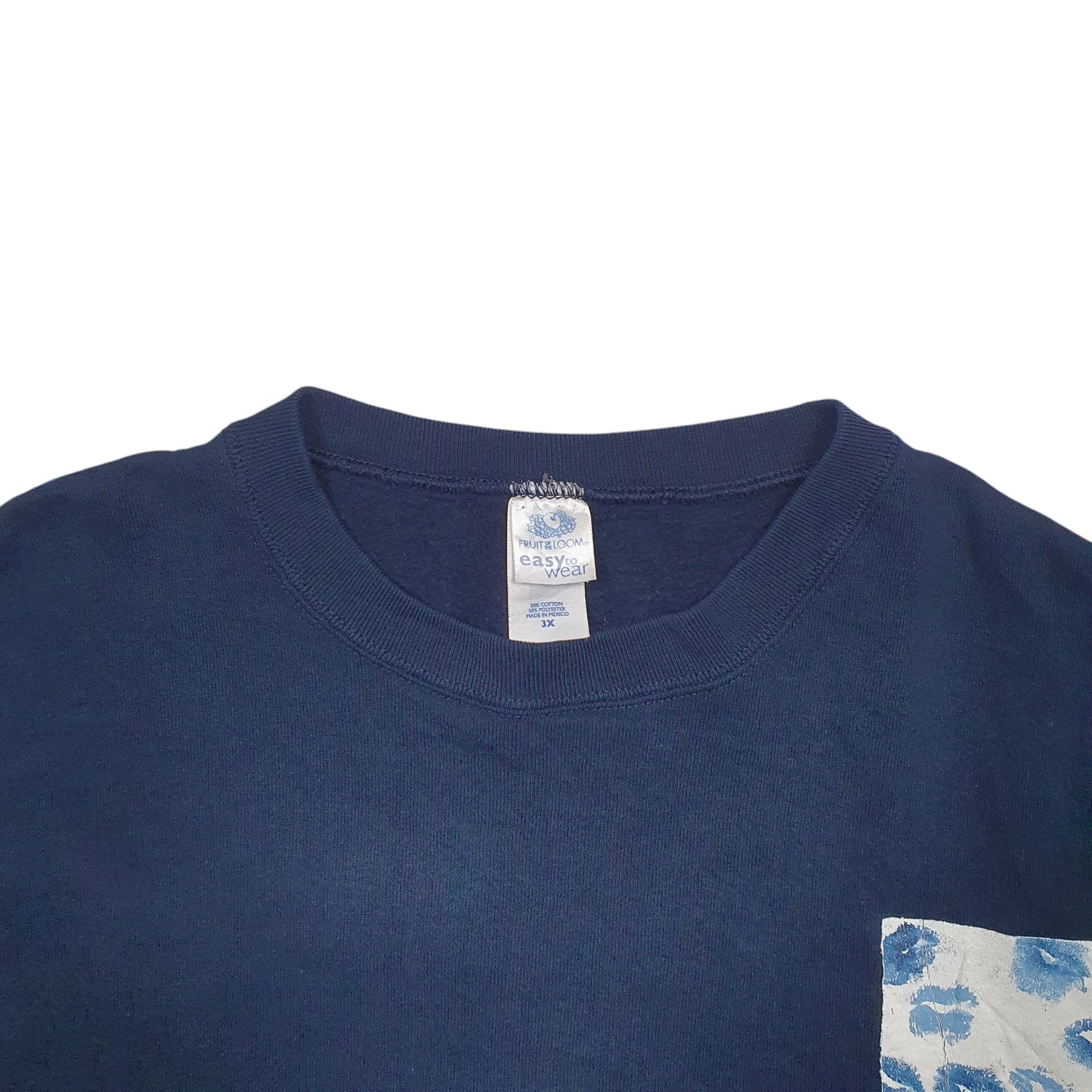 Mens Navy Fruit Of The Loom  Crewneck Jumper