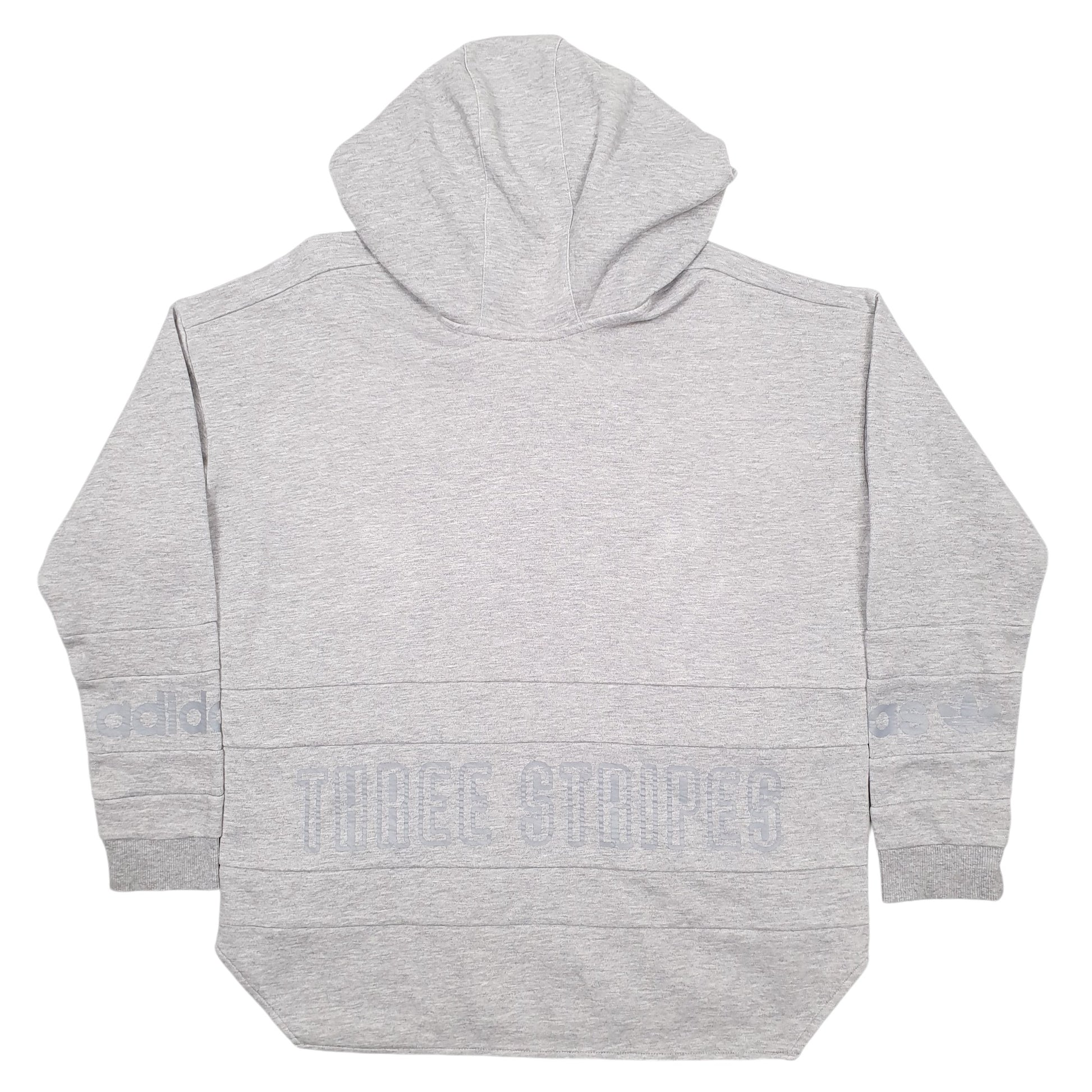 Mens Grey Adidas Spellout Hoodie Jumper