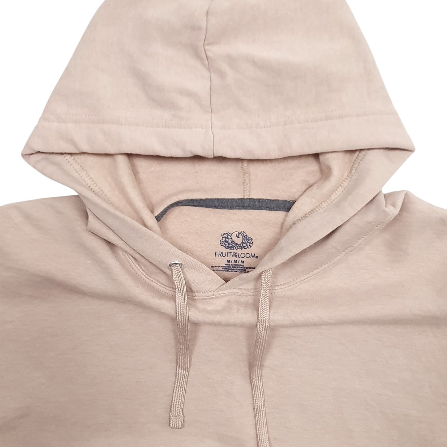 Mens Beige Fruit Of The Loom  Hoodie Jumper