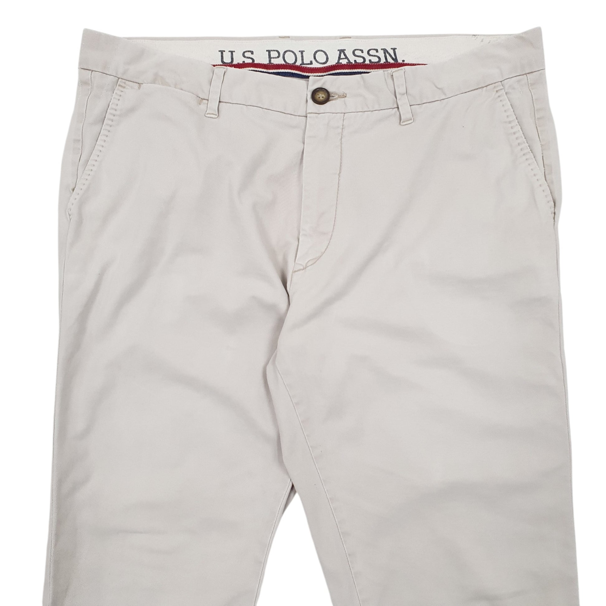 Mens Cream US Polo Assn Capri Chino Trousers