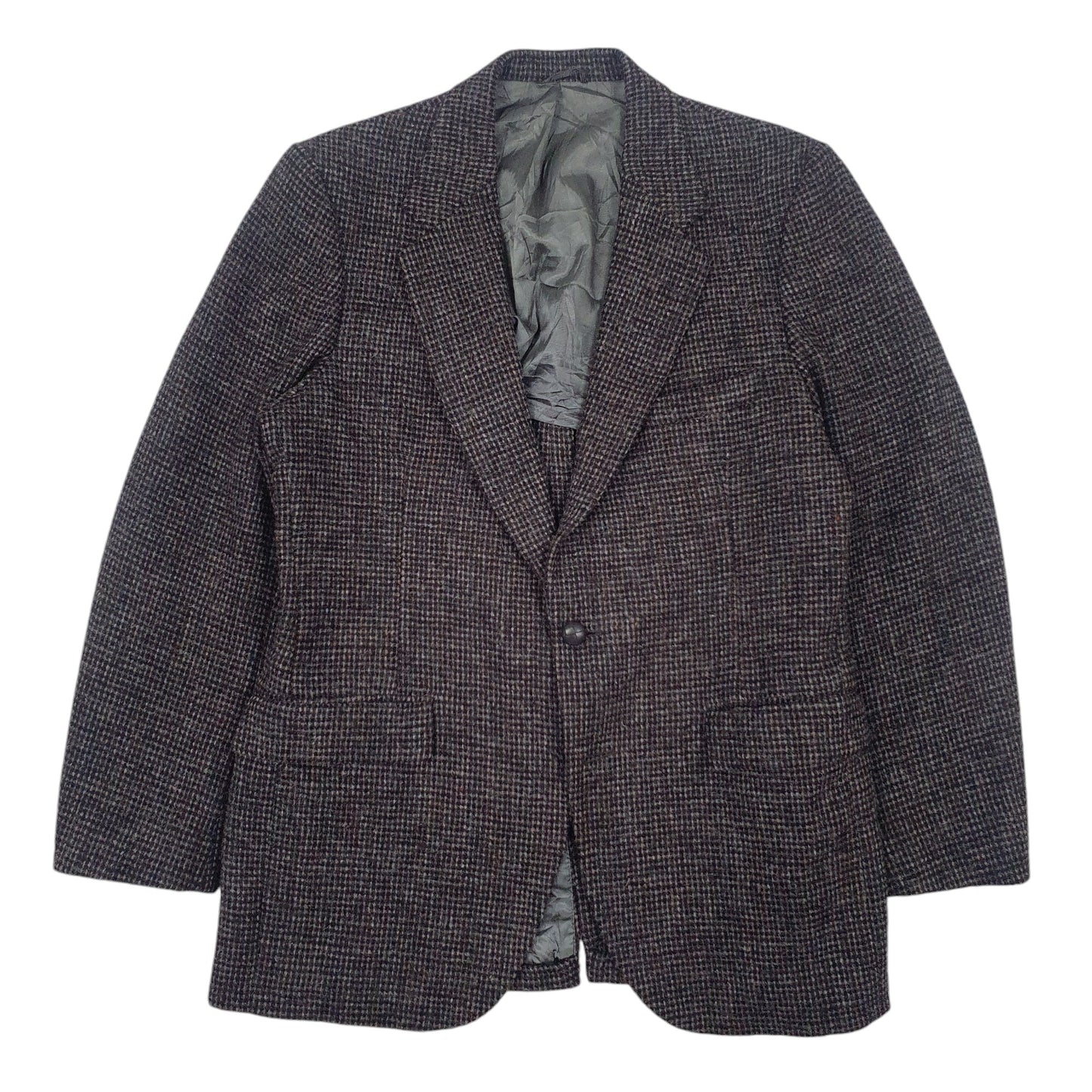 Mens Grey Harris Tweed Tailored In USA Vintage Scottish Wool  Coat