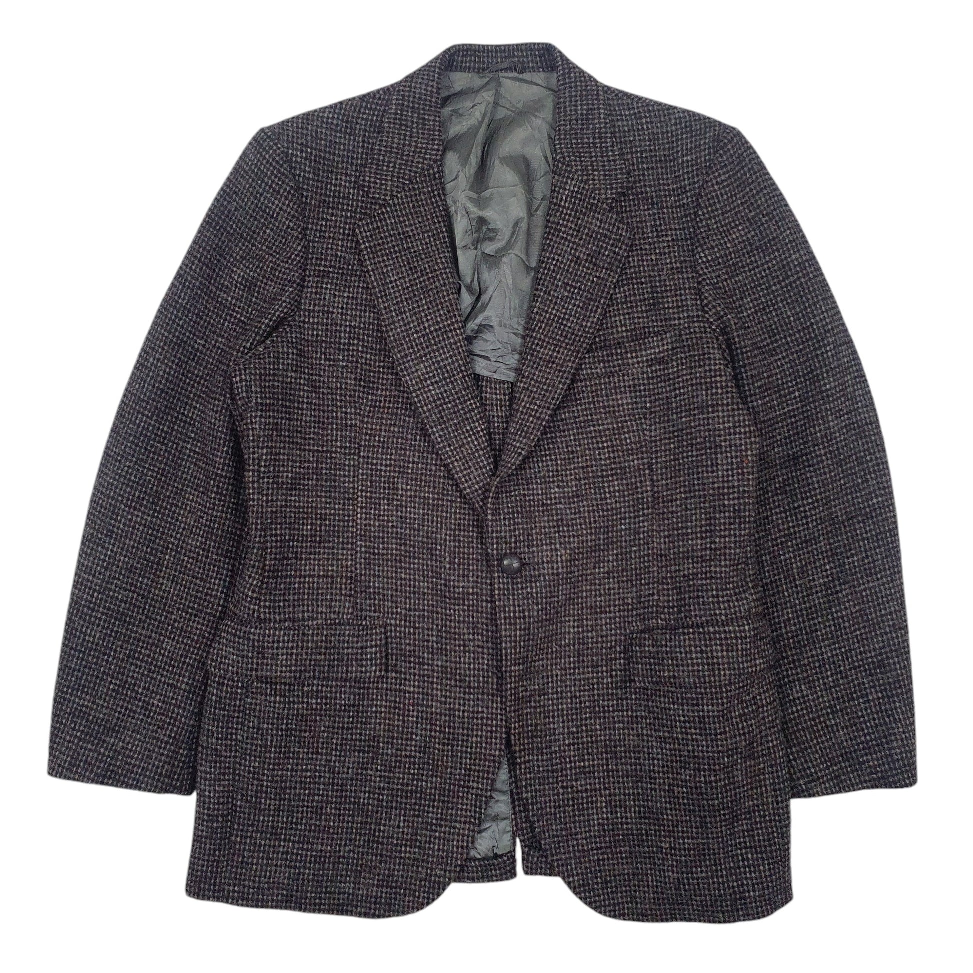 Mens Grey Harris Tweed Tailored In USA Vintage Scottish Wool  Coat