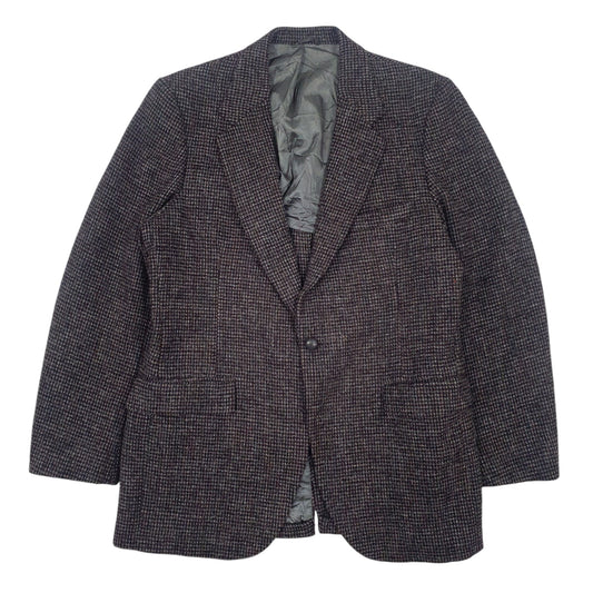 Mens Grey Harris Tweed Tailored In USA Vintage Scottish Wool  Coat