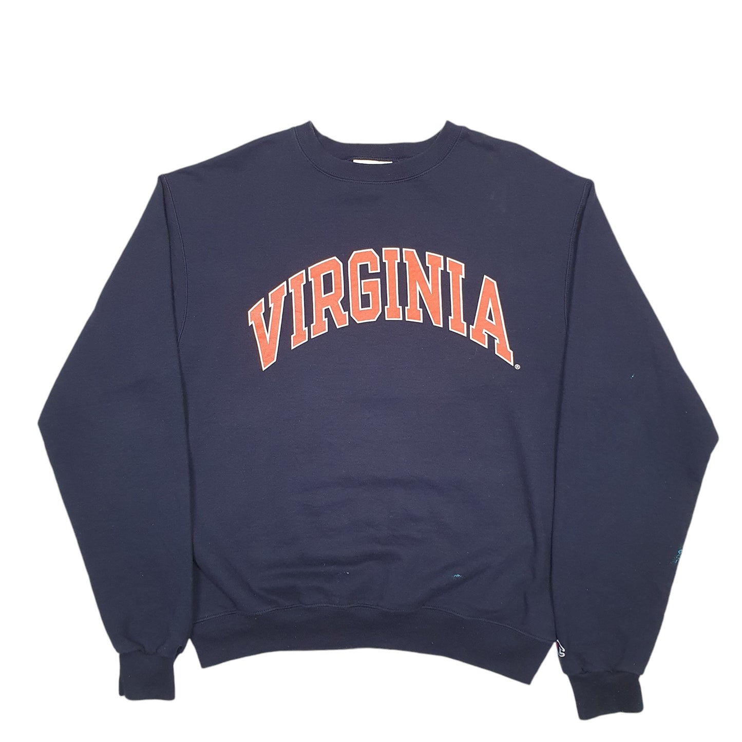 Mens Navy Champion Virginia Spellout Crewneck Jumper