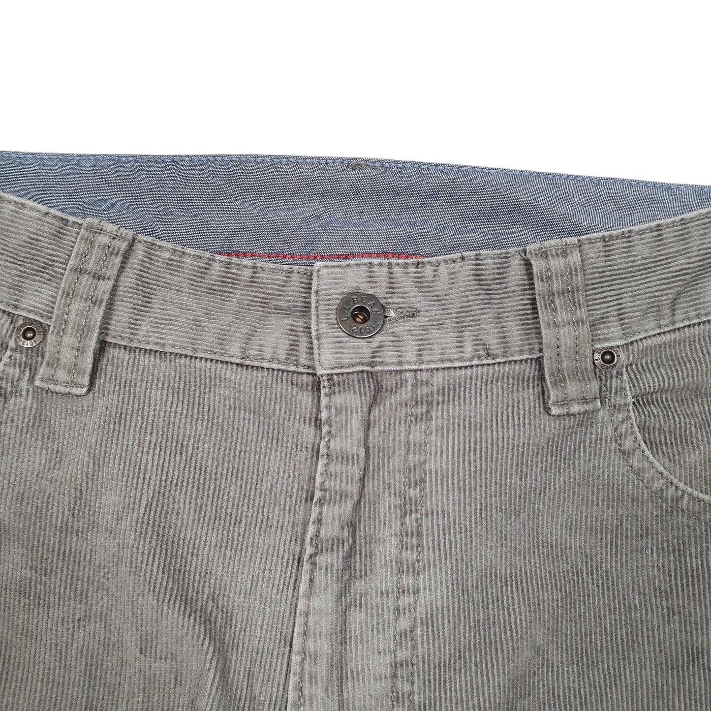 Mens Grey L.L.Bean Standard Cords Corduroy Trousers