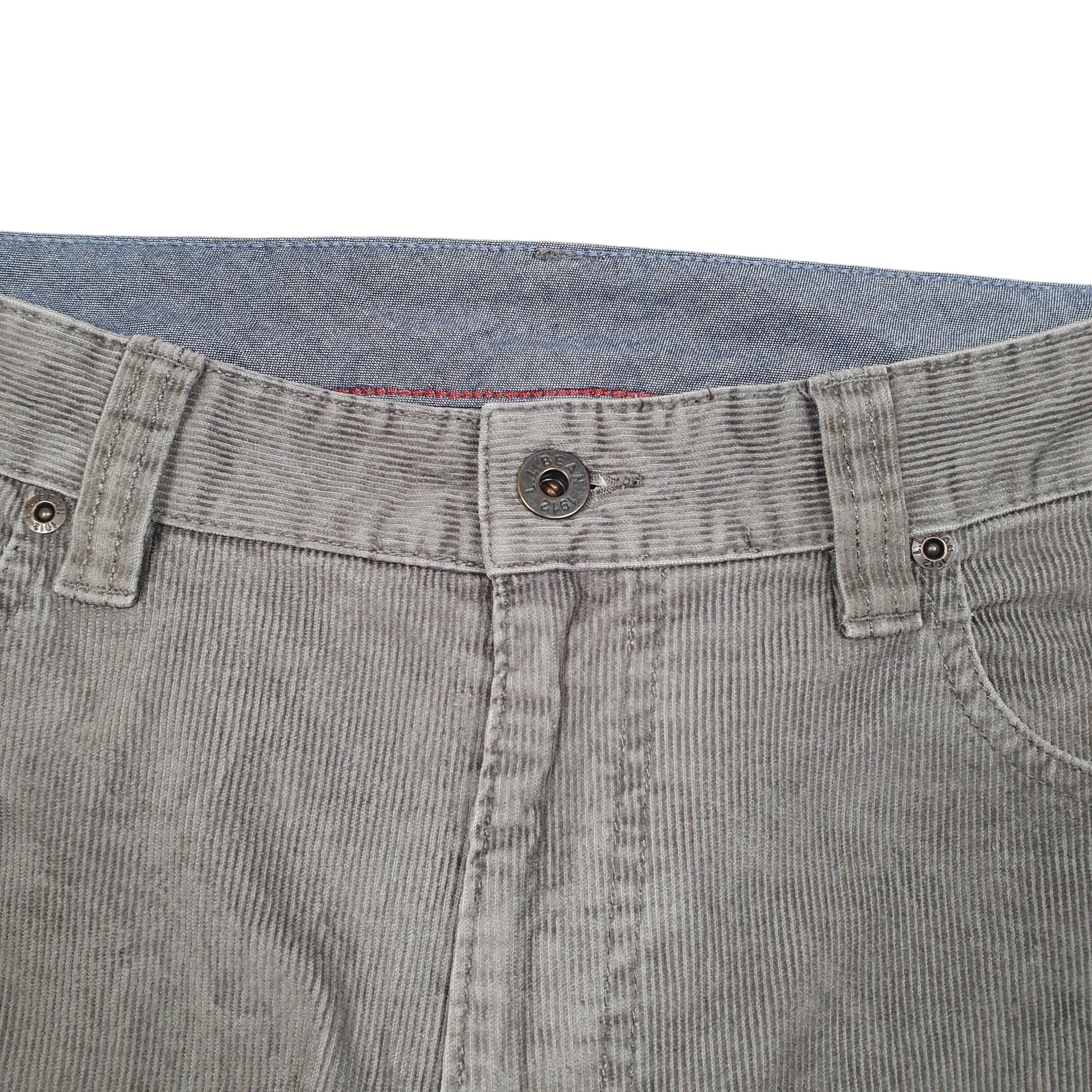 Mens Grey L.L.Bean Standard Cords Corduroy Trousers