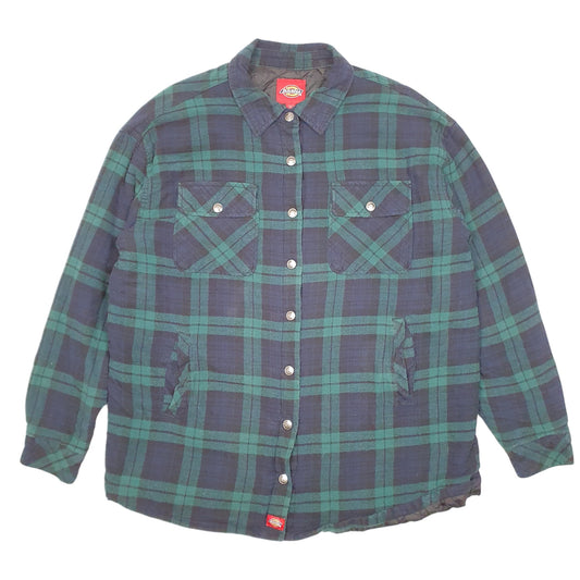 Mens Green Dickies Overshirt Shacket Workwear Lumberjack Long Sleeve Shirt