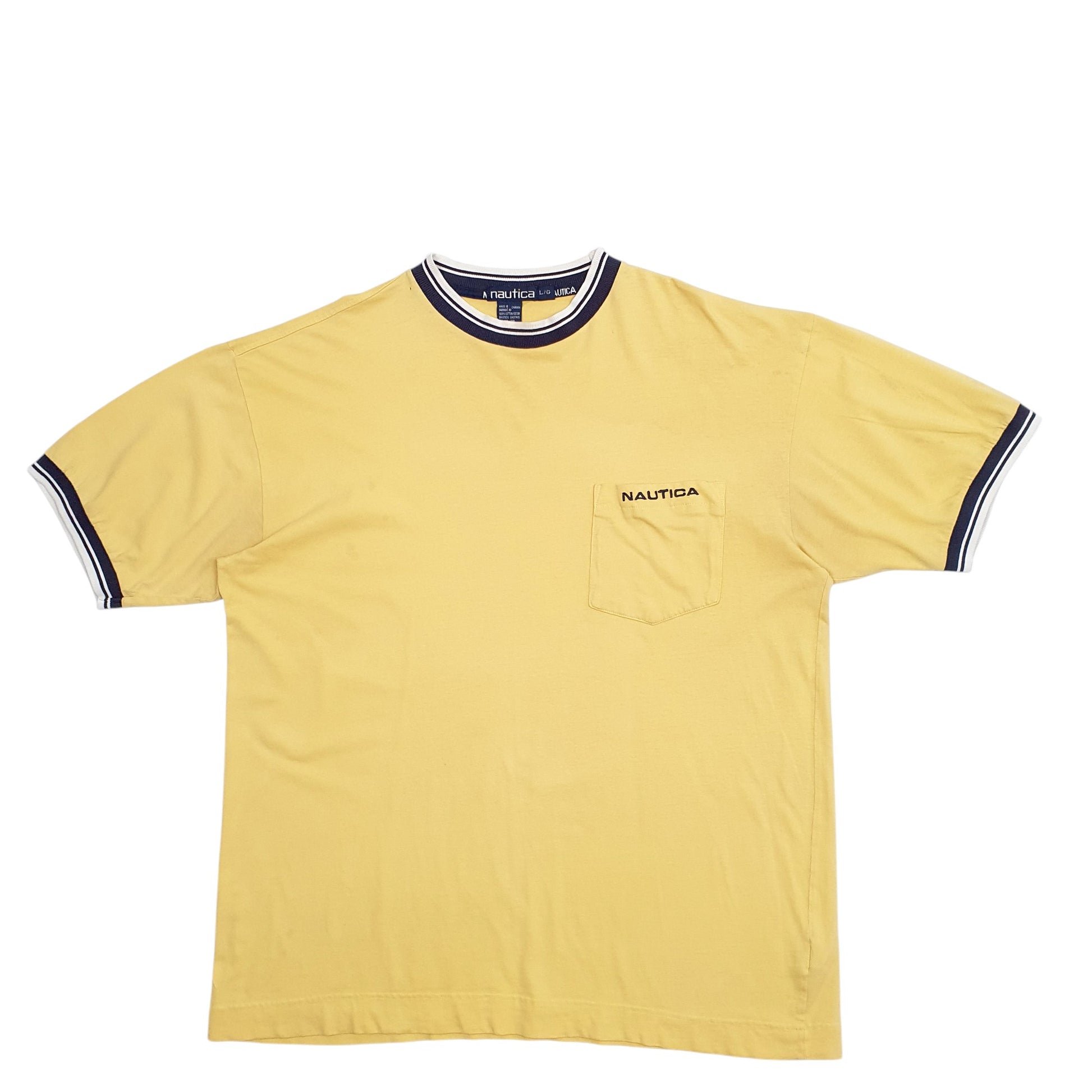 Mens Yellow Nautica  Short Sleeve T Shirt