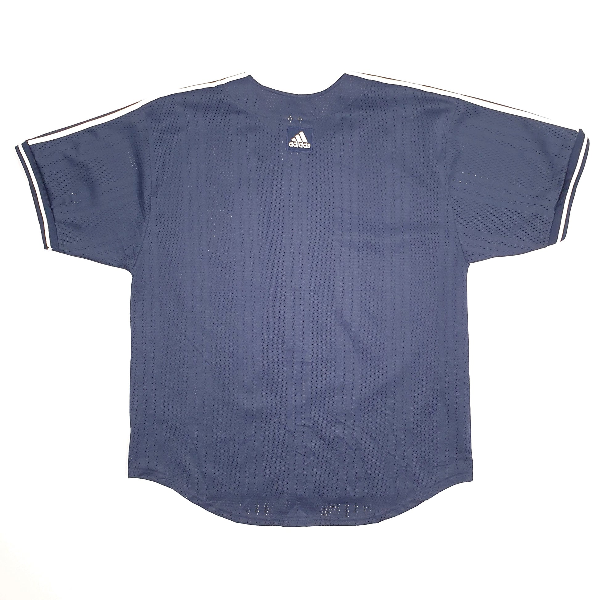 Mens Navy Adidas Vintage 2000s MLB Baseball Jersey New York Yankees Short Sleeve T Shirt