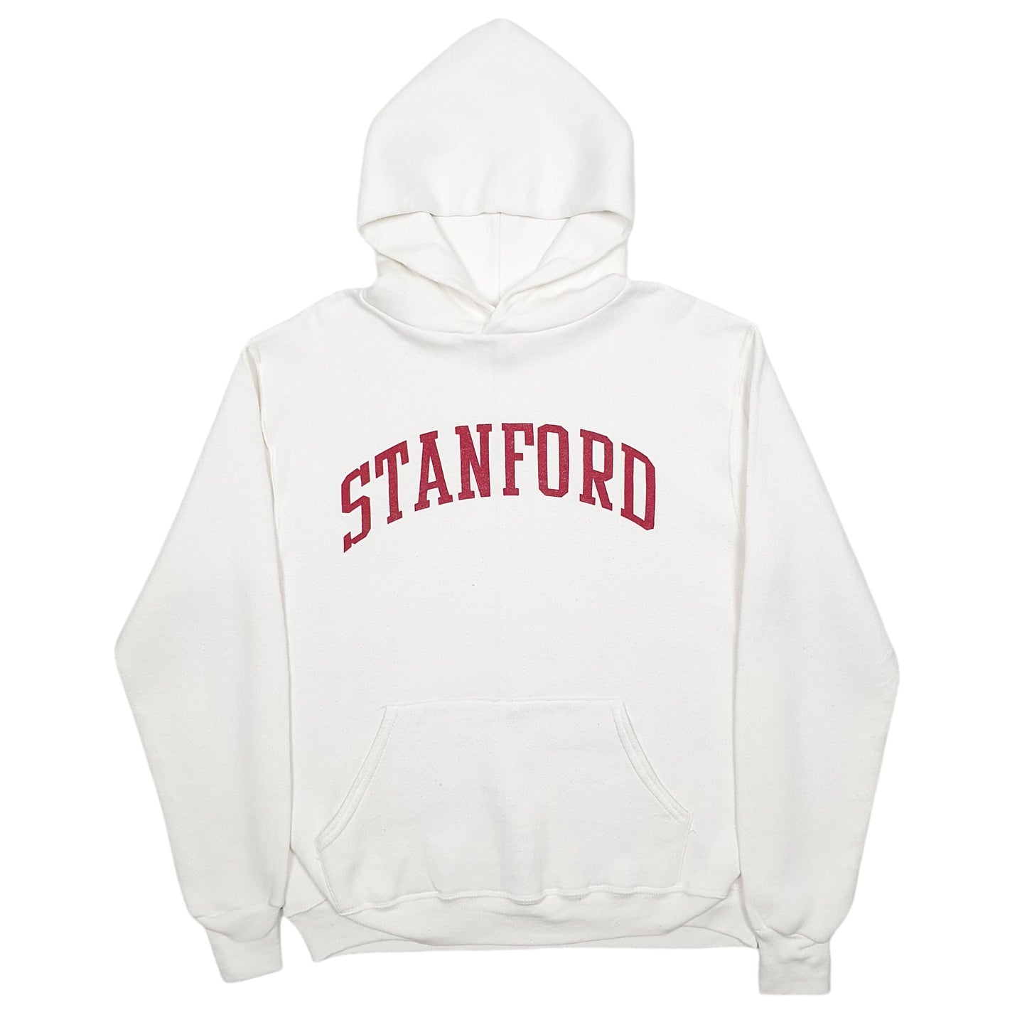 Mens White Russell Athletic Stanford Spellout Made In USA Vintage 90's Hoodie Jumper
