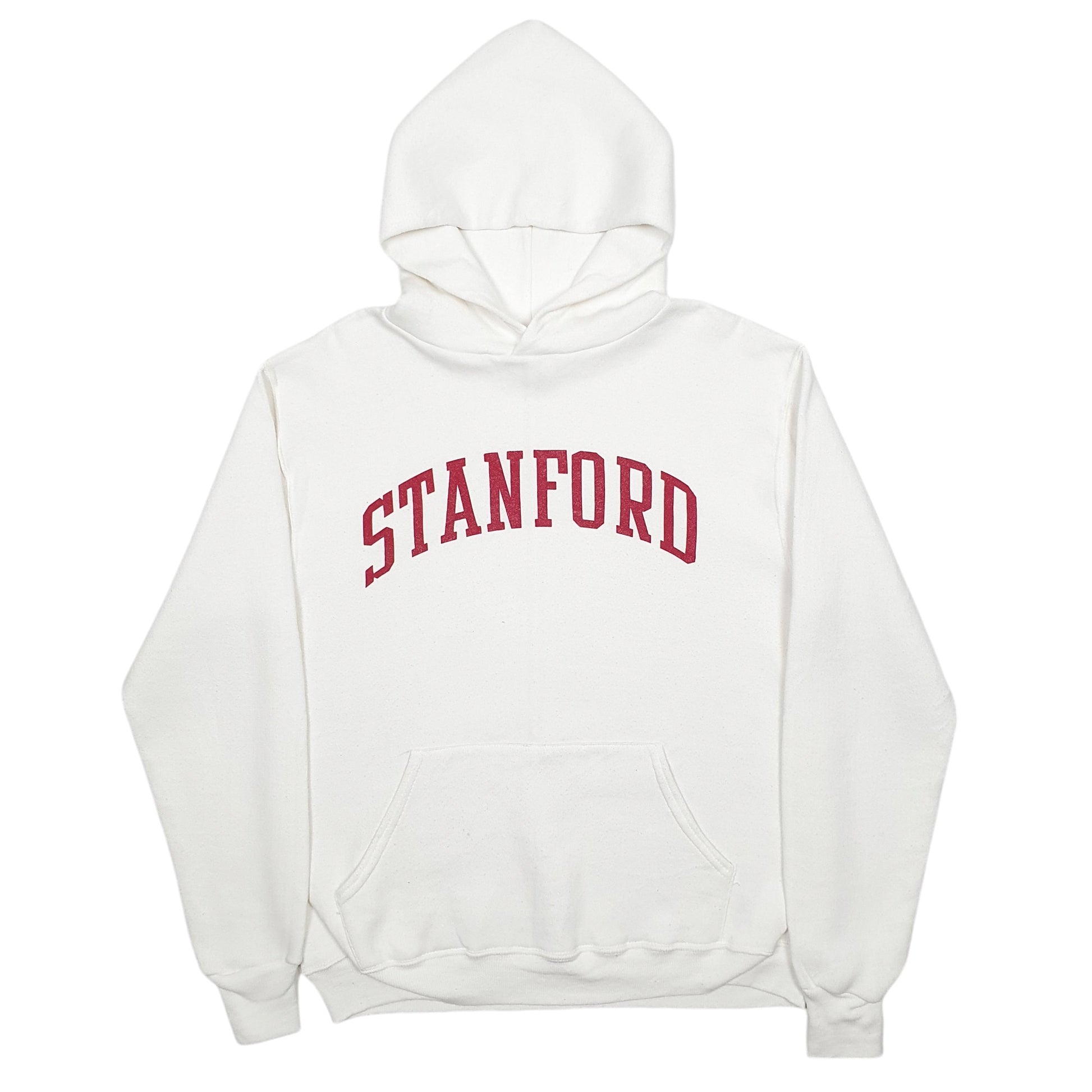 Mens White Russell Athletic Stanford Spellout Made In USA Vintage 90's Hoodie Jumper