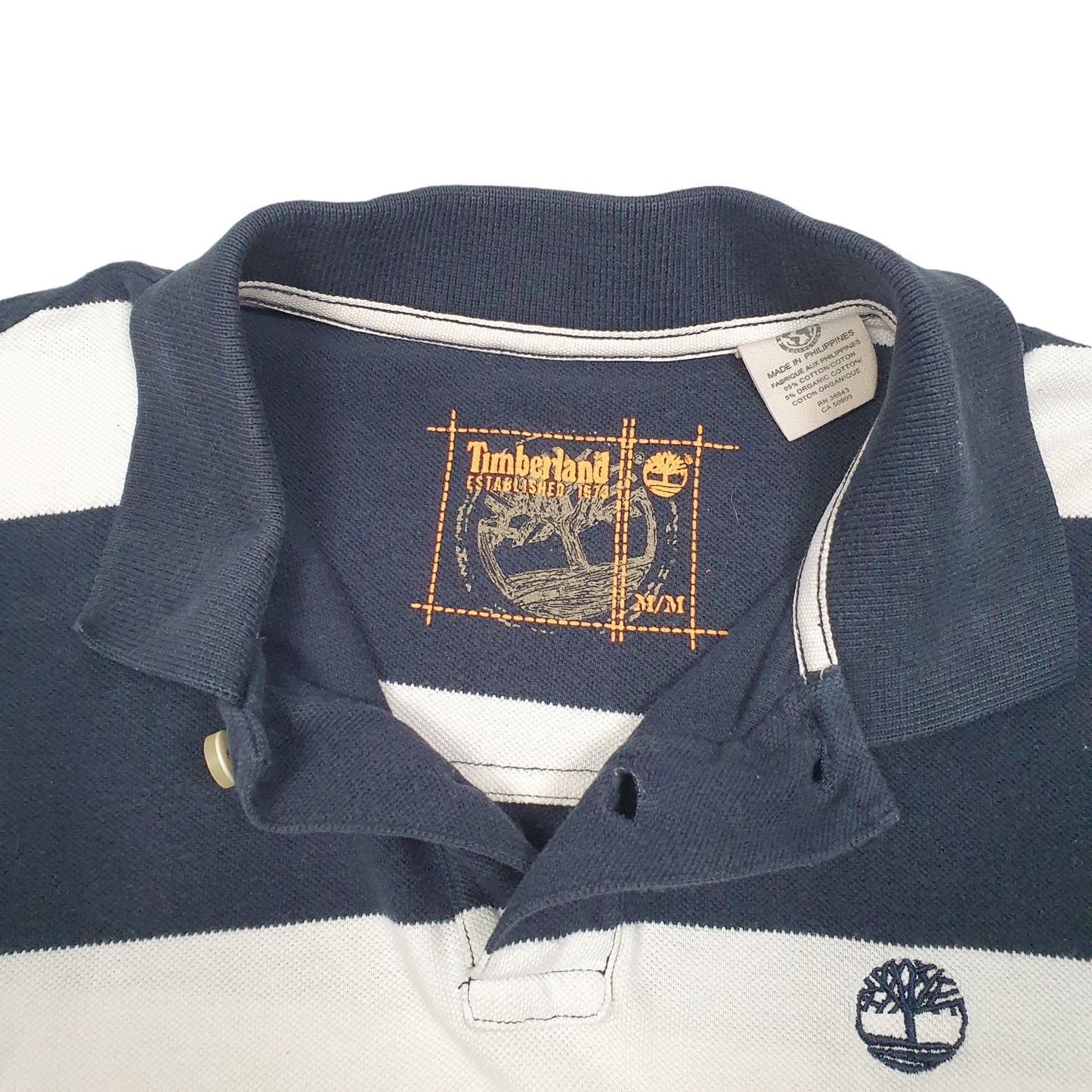 Mens White Timberland  Short Sleeve Polo Shirt