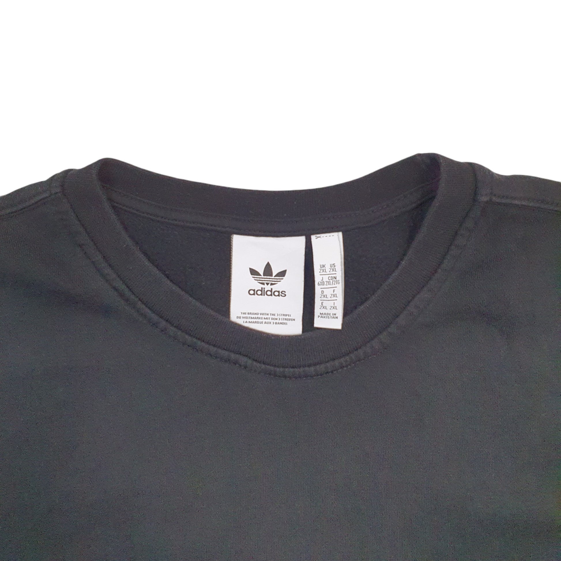Mens Black Adidas Spellout Crewneck Jumper
