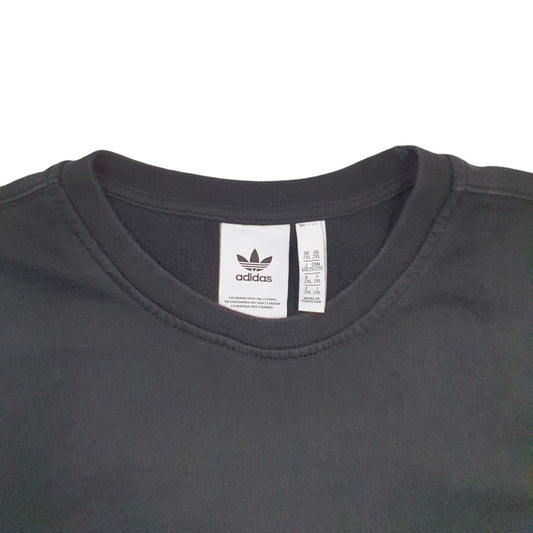 Mens Black Adidas Spellout Crewneck Jumper