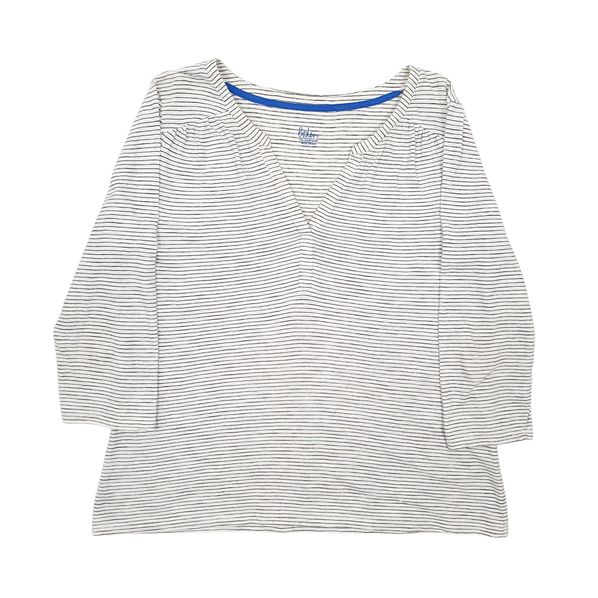 Womens White Boden  Long Sleeve T Shirt