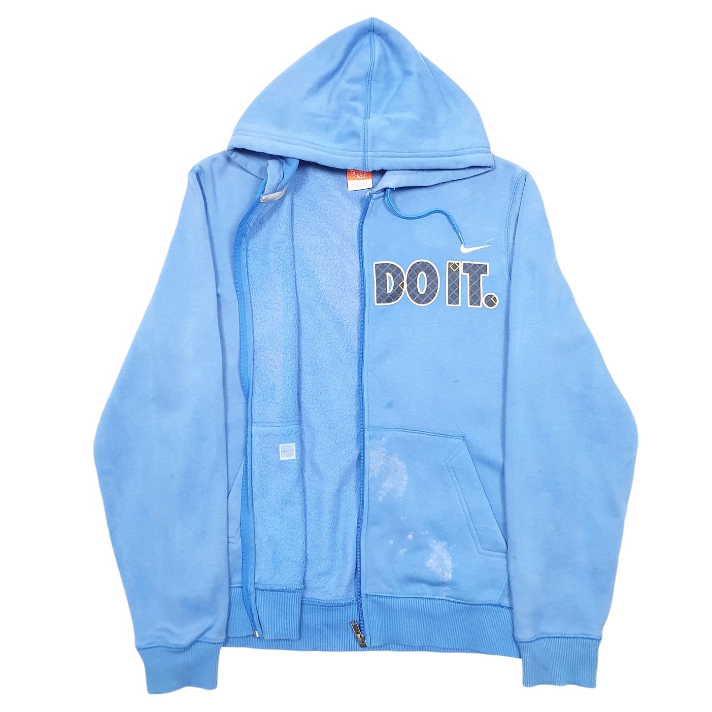 Mens Blue Nike Hoodie Just Do it Spellout Full Zip Jumper