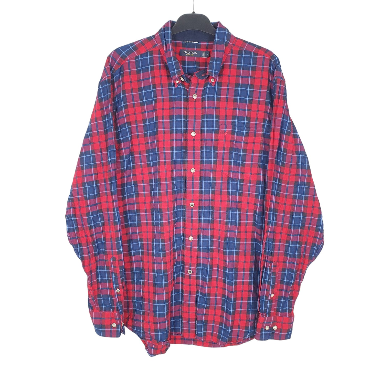 Mens Red Nautica  Long Sleeve Shirt