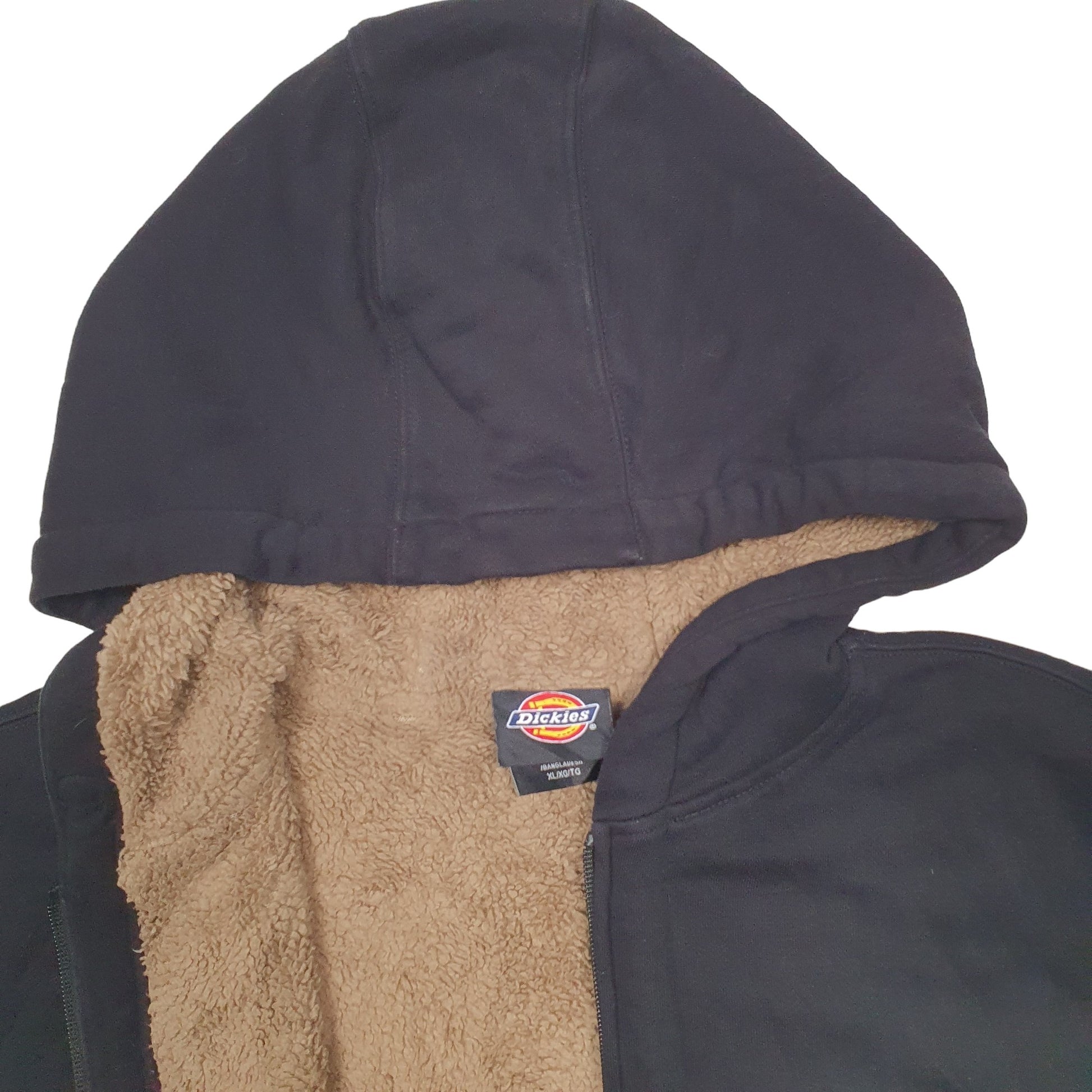 Mens Black Dickies Lined Thermal Winter Full Zip Jumper