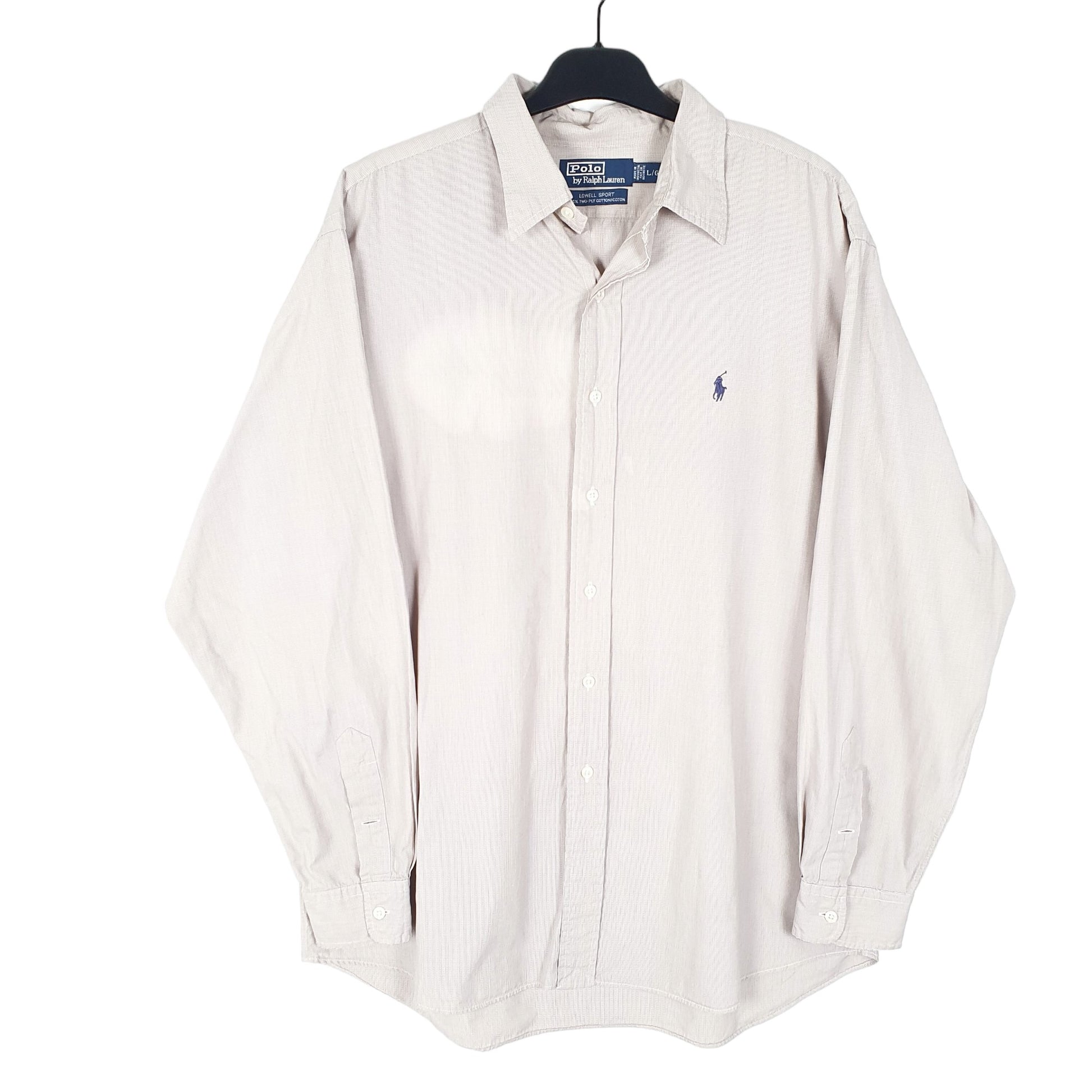 Mens Beige Polo Ralph Lauren Lowell Sport Long Sleeve Shirt