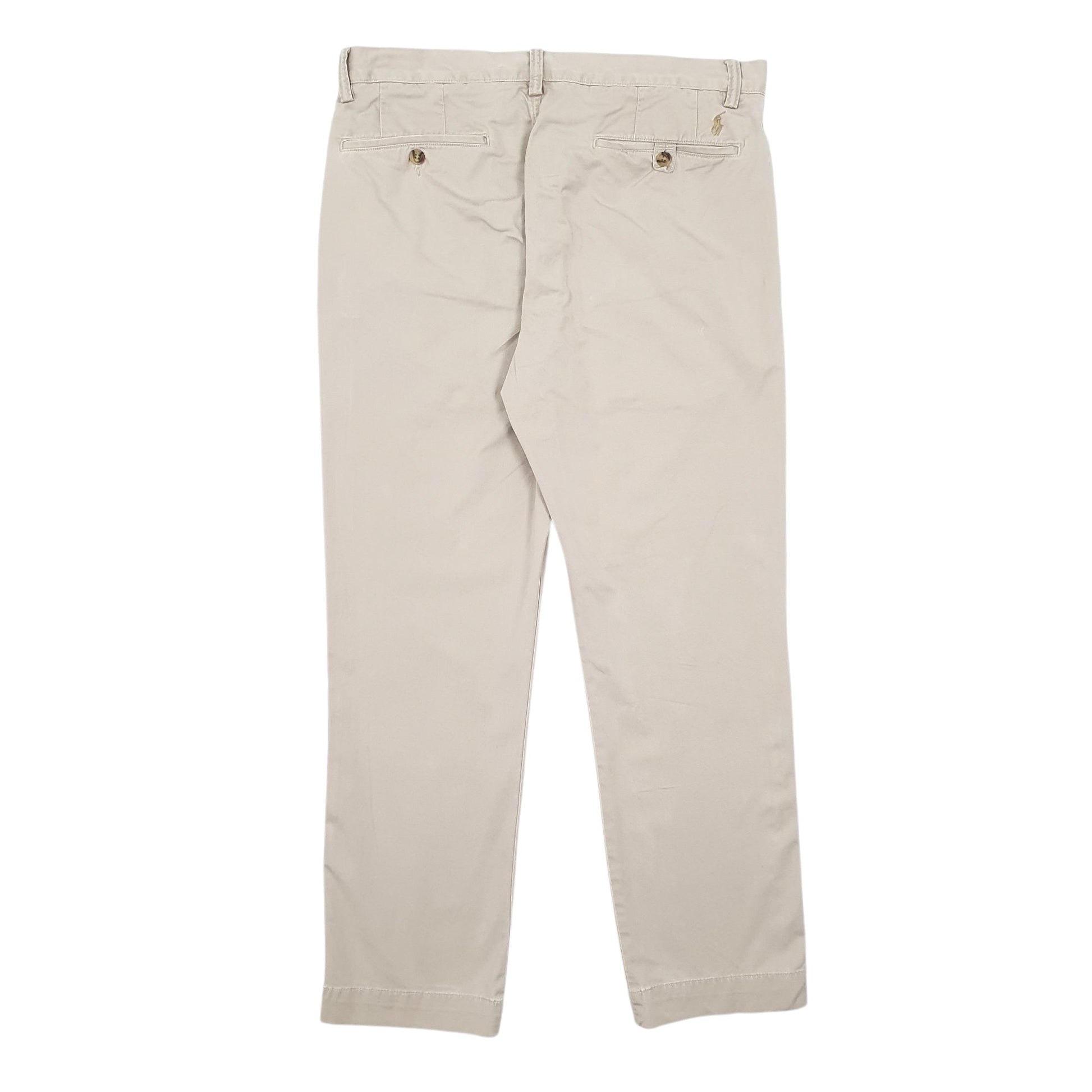 Mens Beige Polo Ralph Lauren Stretch Straight Fit Chino Trousers