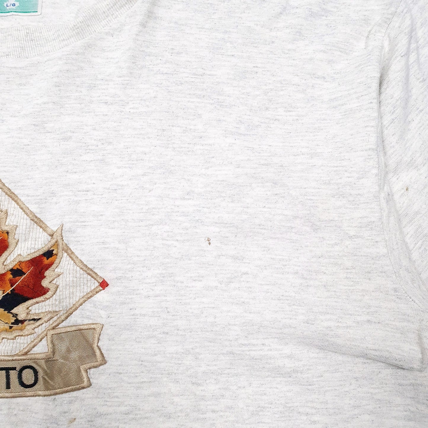 Mens Grey Cityscape Single Stitch Vintage 90s Toronto Canada Short Sleeve T Shirt