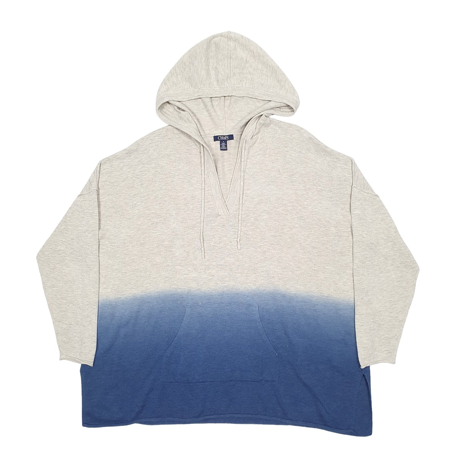 Mens Blue Chaps Knit Hoodie Jumper