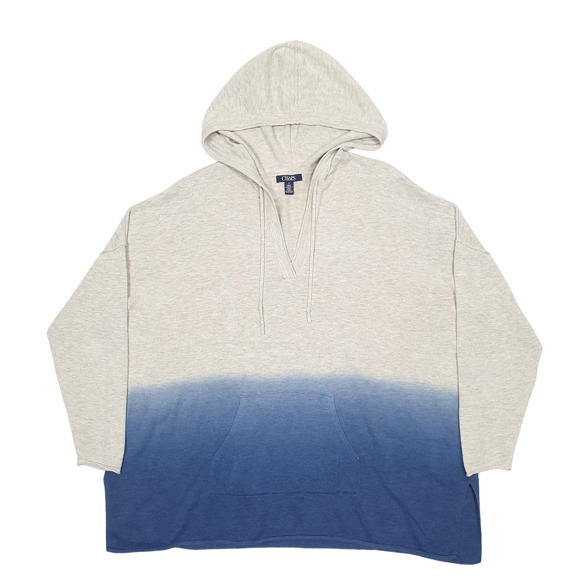 Mens Blue Chaps Knit Hoodie Jumper