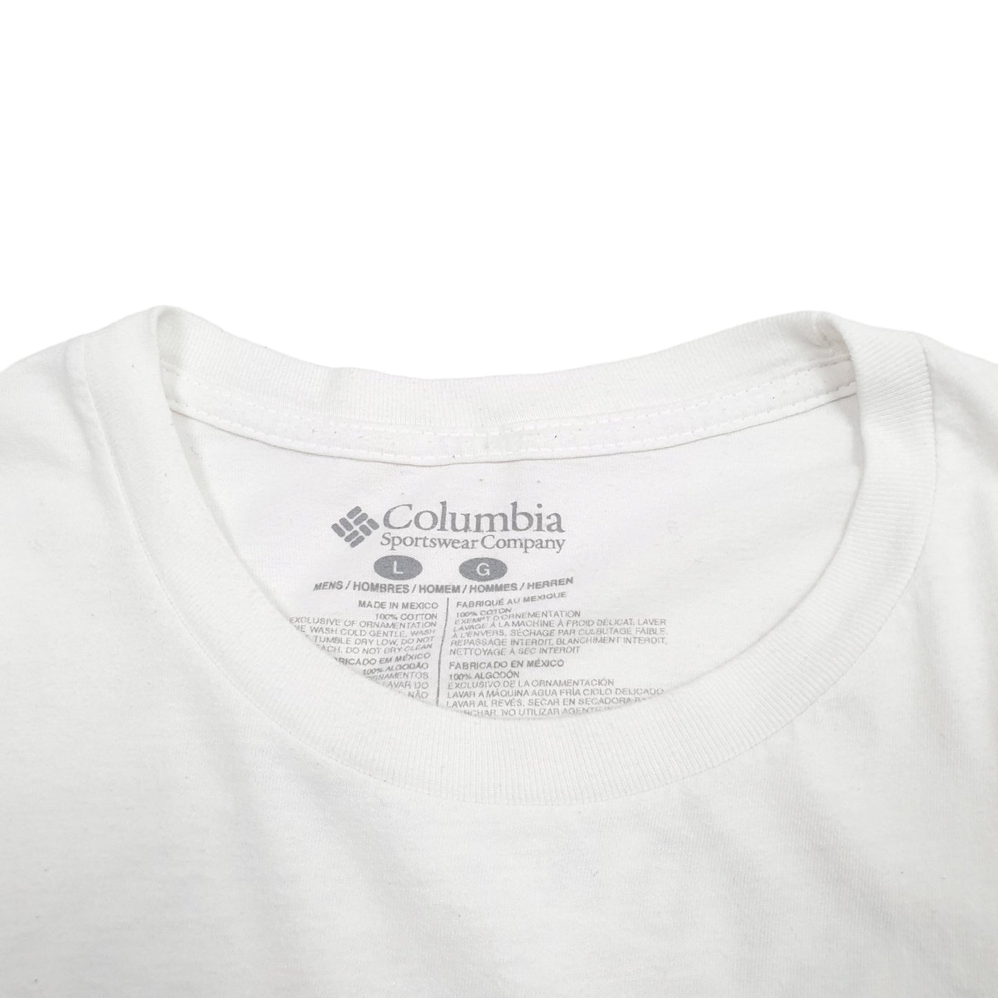 Mens White Columbia Sportswear  Short Sleeve T Shirt